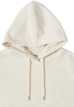 Cecil Pullover & Sweatshirts*Sweatshirt mit Kapuze oat milk beige melange