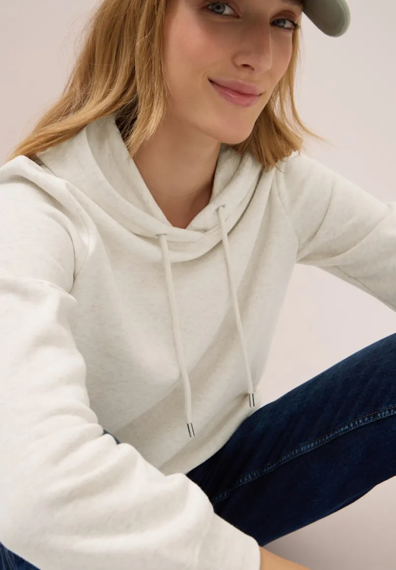 Cecil Pullover & Sweatshirts*Sweatshirt mit Kapuze oat milk beige melange