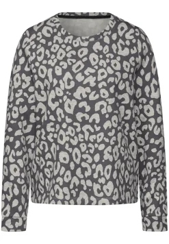 Street One Pullover & Sweatshirts*Sweatshirt mit Leo-Muster echo grey mel.