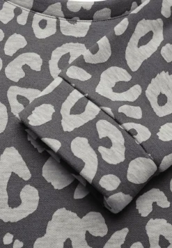 Street One Pullover & Sweatshirts*Sweatshirt mit Leo-Muster echo grey mel.