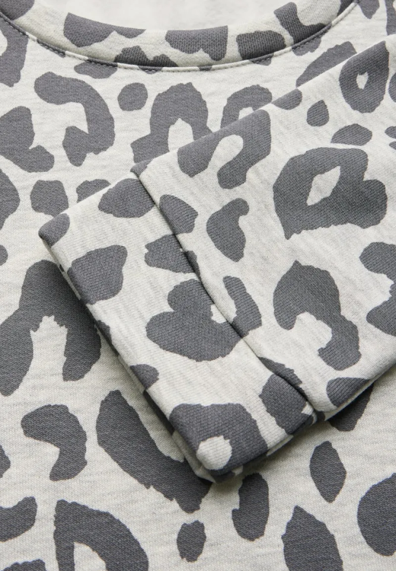 Street One Pullover & Sweatshirts*Sweatshirt mit Leo-Muster heather grey mel.