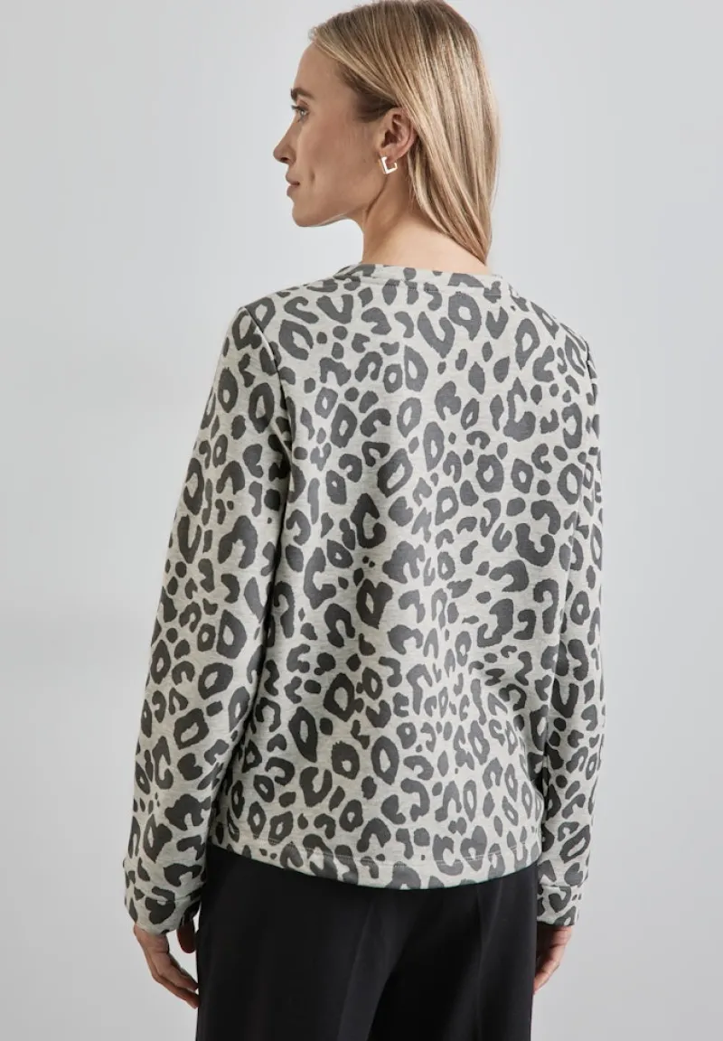 Street One Pullover & Sweatshirts*Sweatshirt mit Leo-Muster heather grey mel.