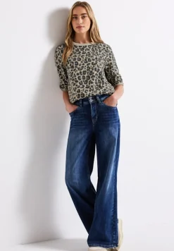 Street One Pullover & Sweatshirts*Sweatshirt mit Leo-Muster coastal beige