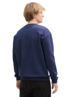 Tom Tailor Denim Pullover & Sweatshirts*Sweatshirt mit Logo-Print dark blueberry
