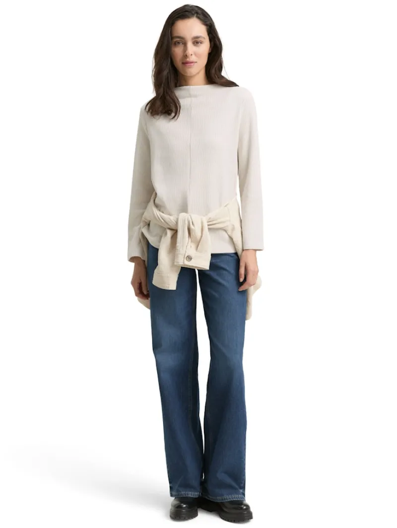 Tom Tailor Pullover & Sweatshirts*Sweatshirt mit Stehkragen sand stone beige melange