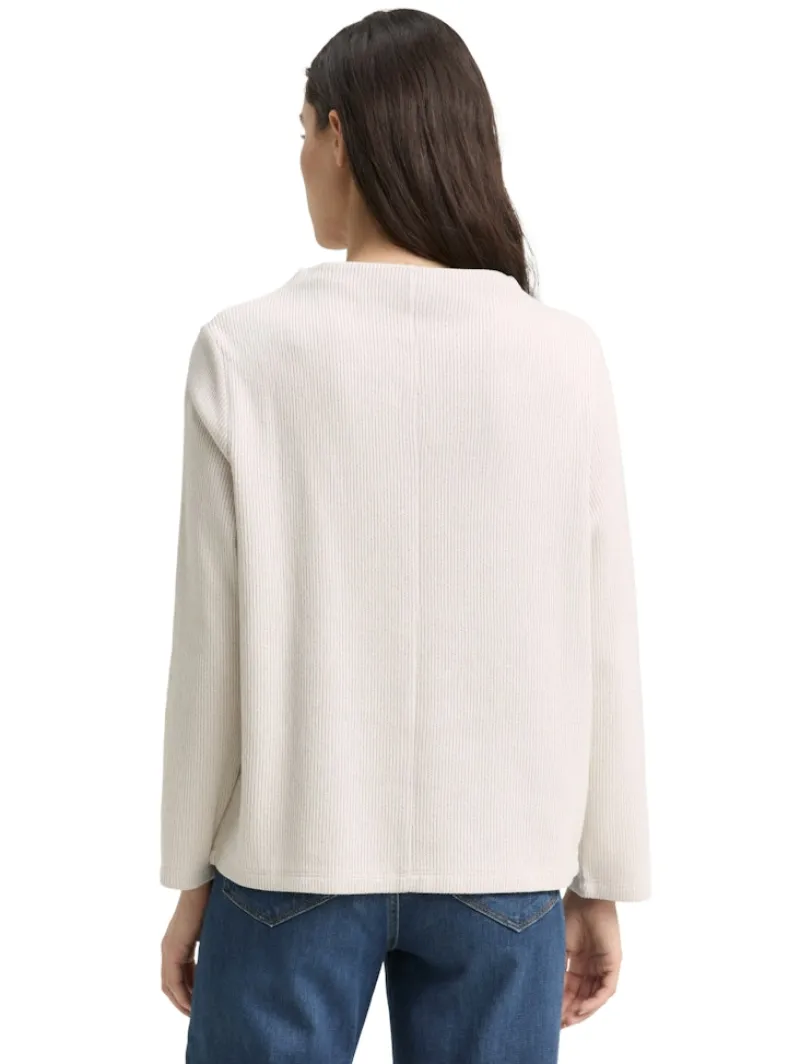 Tom Tailor Pullover & Sweatshirts*Sweatshirt mit Stehkragen sand stone beige melange