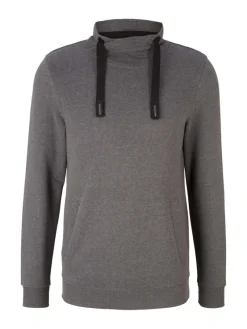 Tom Tailor Pullover & Sweatshirts*Sweatshirt mit Stehkragen anthracite melange