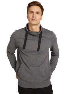 Tom Tailor Pullover & Sweatshirts*Sweatshirt mit Stehkragen anthracite melange