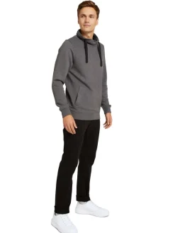 Tom Tailor Pullover & Sweatshirts*Sweatshirt mit Stehkragen anthracite melange