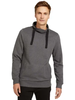 Tom Tailor Pullover & Sweatshirts*Sweatshirt mit Stehkragen anthracite melange