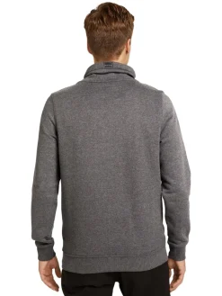 Tom Tailor Pullover & Sweatshirts*Sweatshirt mit Stehkragen anthracite melange