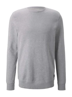 Tom Tailor Denim Pullover & Sweatshirts*Sweatshirt mit Stepp-Struktur light stone grey melange