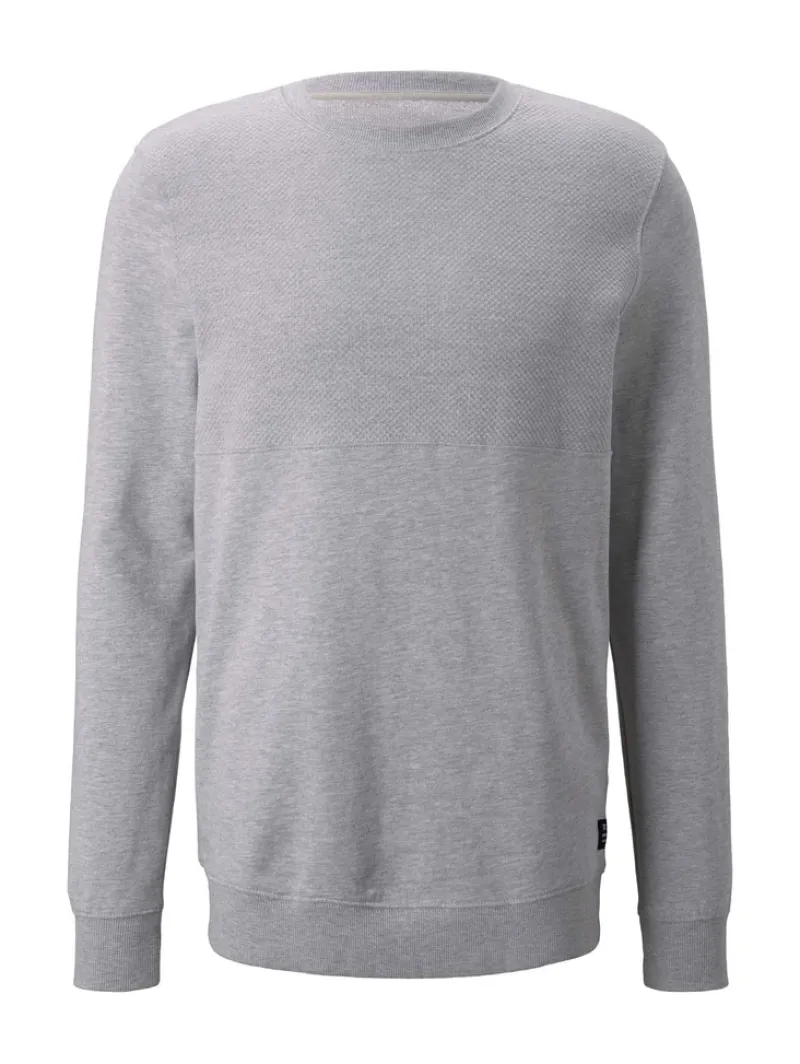 Tom Tailor Denim Pullover & Sweatshirts*Sweatshirt mit Stepp-Struktur light stone grey melange