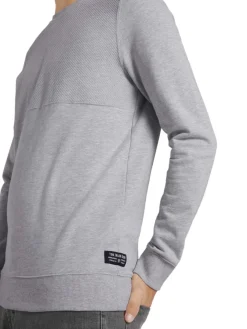Tom Tailor Denim Pullover & Sweatshirts*Sweatshirt mit Stepp-Struktur light stone grey melange