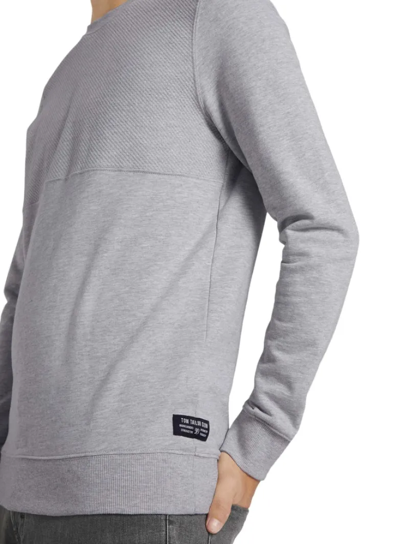 Tom Tailor Denim Pullover & Sweatshirts*Sweatshirt mit Stepp-Struktur light stone grey melange