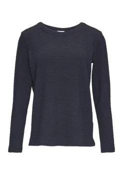 s.Oliver Pullover & Sweatshirts*Sweatshirt mit Struktur Blau