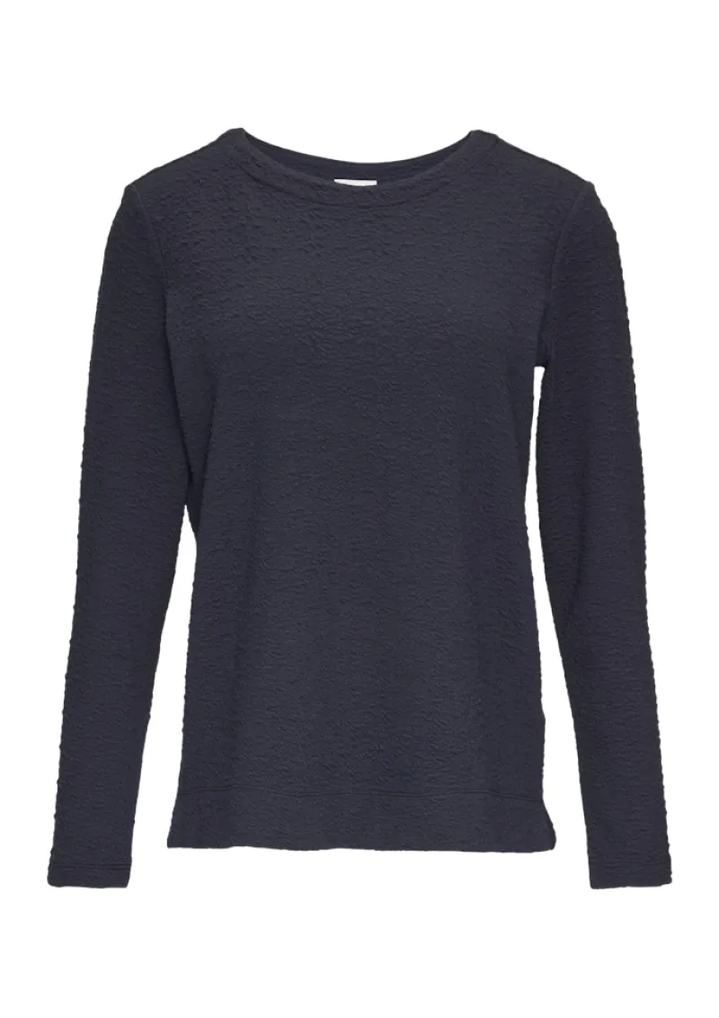 s.Oliver Pullover & Sweatshirts*Sweatshirt mit Struktur Blau