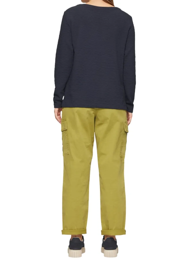 s.Oliver Pullover & Sweatshirts*Sweatshirt mit Struktur Blau