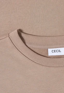Cecil Pullover & Sweatshirts*Sweatshirt mit Tunnelzug natural taupe