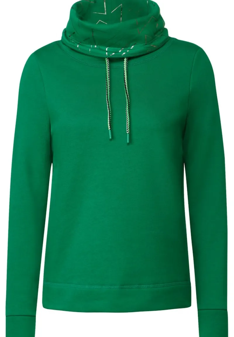 Cecil Pullover & Sweatshirts*Sweatshirt mit Volumenkragen easy green