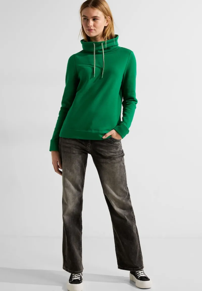Cecil Pullover & Sweatshirts*Sweatshirt mit Volumenkragen easy green