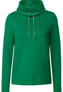 Cecil Pullover & Sweatshirts*Sweatshirt mit Volumenkragen easy green