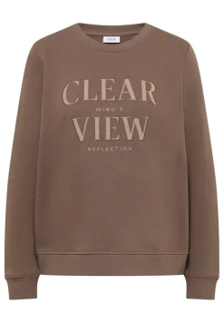 Cecil Pullover & Sweatshirts*Sweatshirt mit Wording cocoa taupe