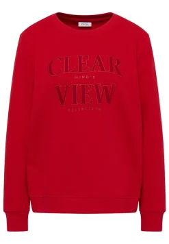Cecil Pullover & Sweatshirts*Sweatshirt mit Wording Fiery Red