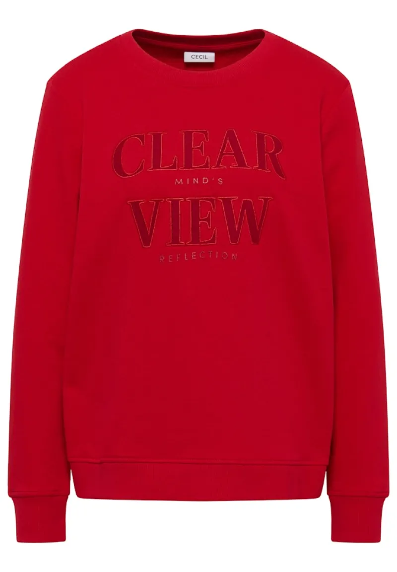 Cecil Pullover & Sweatshirts*Sweatshirt mit Wording Fiery Red