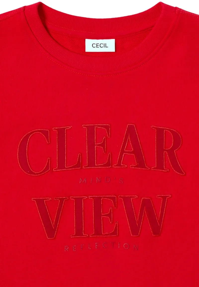 Cecil Pullover & Sweatshirts*Sweatshirt mit Wording Fiery Red