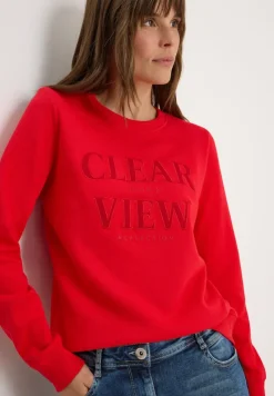 Cecil Pullover & Sweatshirts*Sweatshirt mit Wording Fiery Red