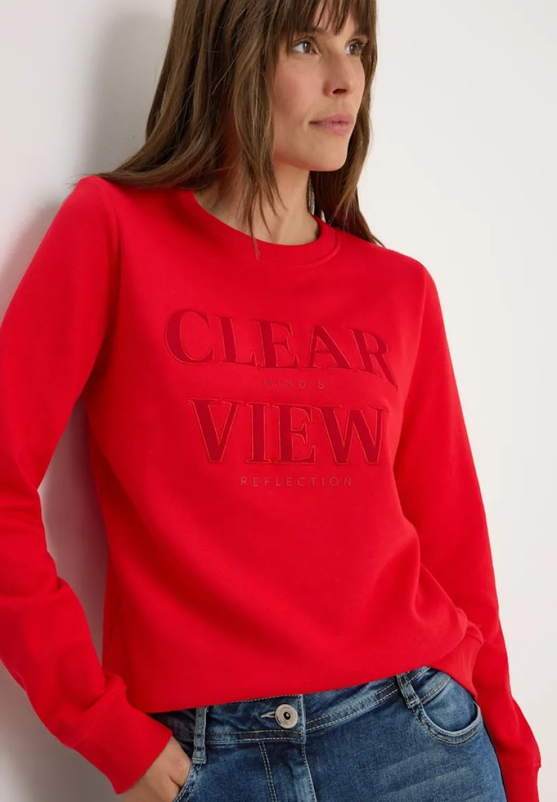 Cecil Pullover & Sweatshirts*Sweatshirt mit Wording Fiery Red