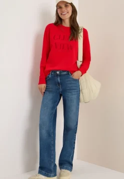 Cecil Pullover & Sweatshirts*Sweatshirt mit Wording Fiery Red