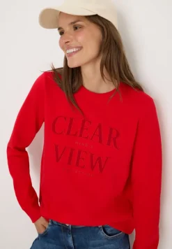 Cecil Pullover & Sweatshirts*Sweatshirt mit Wording Fiery Red