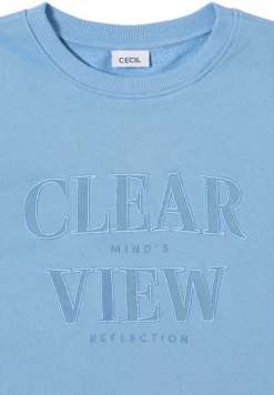 Cecil Pullover & Sweatshirts*Sweatshirt mit Wording sporty light blue