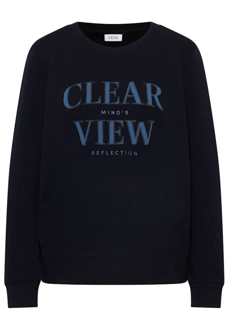 Cecil Pullover & Sweatshirts*Sweatshirt mit Wording urban dark blue