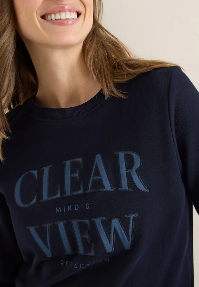 Cecil Pullover & Sweatshirts*Sweatshirt mit Wording urban dark blue