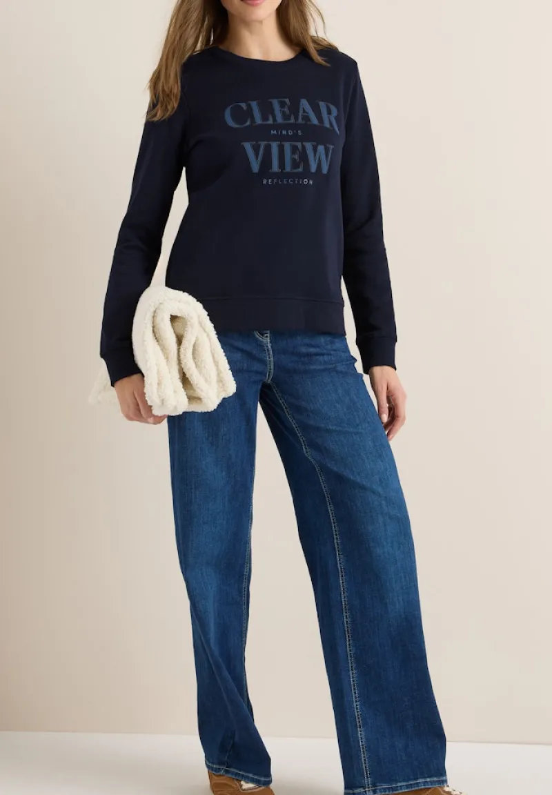 Cecil Pullover & Sweatshirts*Sweatshirt mit Wording urban dark blue