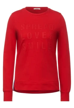 Cecil Pullover & Sweatshirts*Sweatshirt mit Wording vibrant red