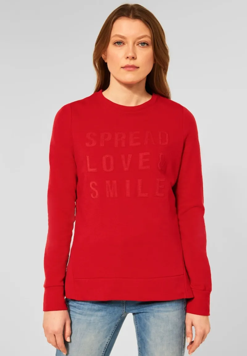 Cecil Pullover & Sweatshirts*Sweatshirt mit Wording vibrant red