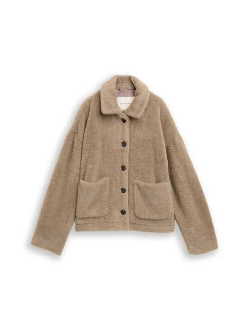 Tom Tailor Jacken*Teddy Jacke mit Taschen soft taupe grey