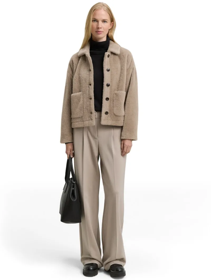 Tom Tailor Jacken*Teddy Jacke mit Taschen soft taupe grey