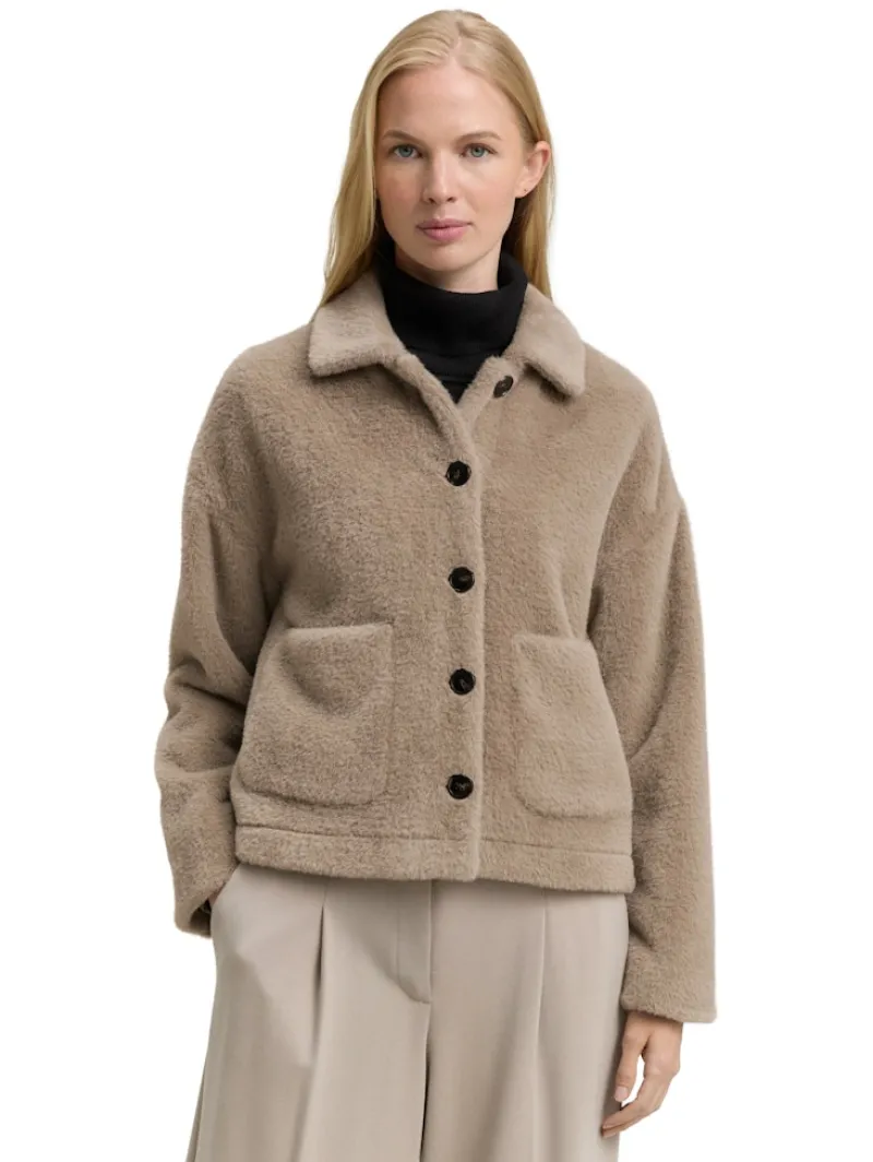 Tom Tailor Jacken*Teddy Jacke mit Taschen soft taupe grey