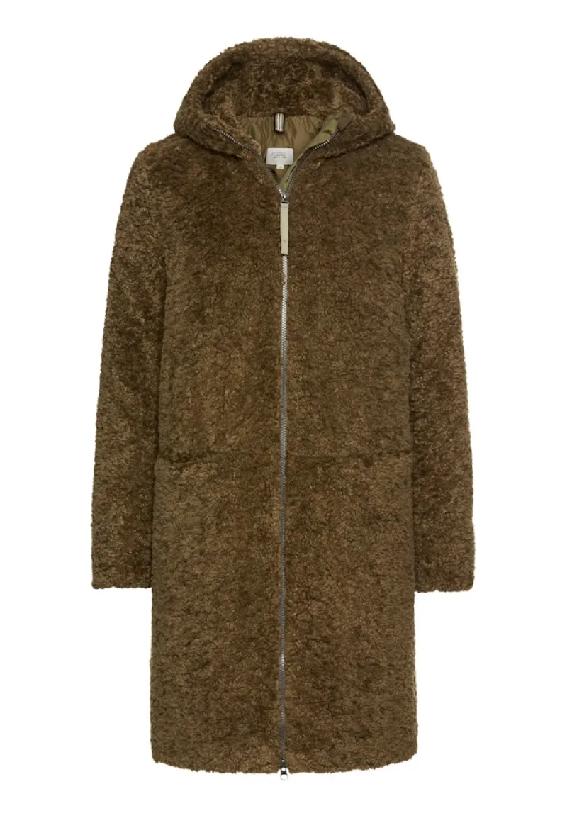 Camel Active Jacken*Teddy Mantel mit Kapuze dark khaki