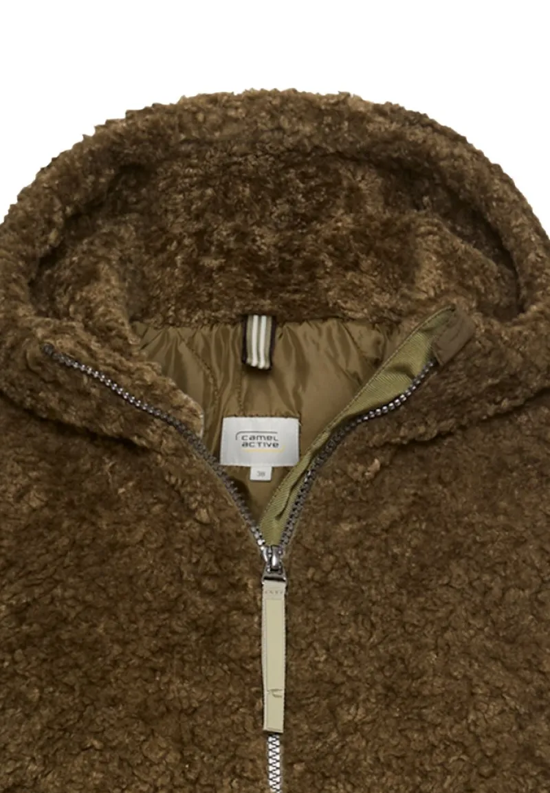 Camel Active Jacken*Teddy Mantel mit Kapuze dark khaki