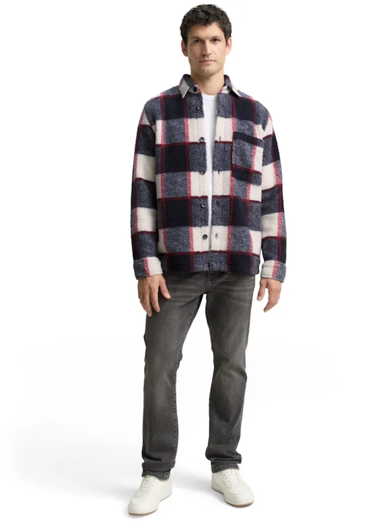 Tom Tailor Jacken|Big Boys*Teddy Overshirt mit Karomuster blue big check
