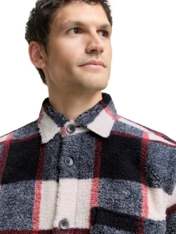 Tom Tailor Jacken|Big Boys*Teddy Overshirt mit Karomuster blue big check