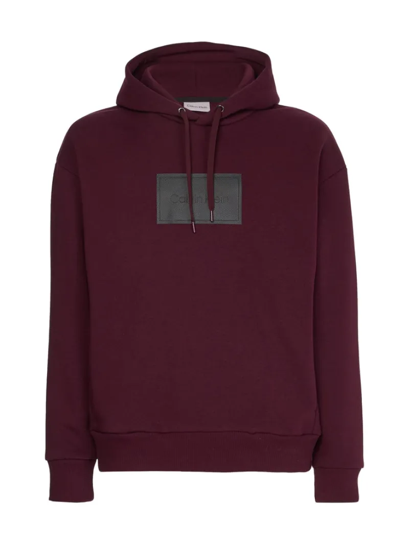 Calvin Klein Pullover & Sweatshirts*TEXTURED LOGO BOX COMFORT HOODIE passion plum