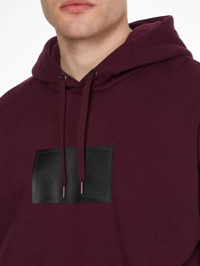 Calvin Klein Pullover & Sweatshirts*TEXTURED LOGO BOX COMFORT HOODIE passion plum