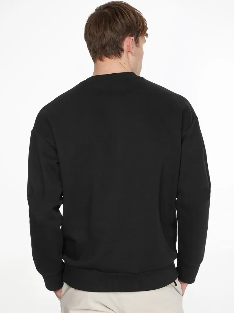 Calvin Klein Pullover & Sweatshirts*TEXTURED LOGO BOX COMFORT CREW ck black